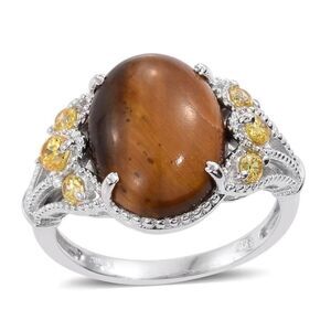 South African Tigers Eye Simulated Yellow Diamond